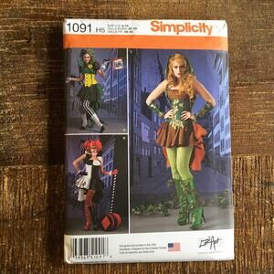 Simplicity Sewing Pattern 1091 Cosplay Joker Harley Quinn Poison Ivy 6-14 UNCUT